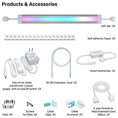 LED Smart Under Ligts RGB Multi Color Compatible with Alexa