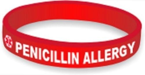 MEDICAL ALERT BRACELET-Rubber Alert Bracelets in Different Conditions-You Choose (Penicillin Allergy)