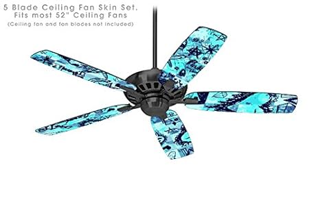Amazon Com Scene Kid Sketches Blue Ceiling Fan Skin Kit Fits