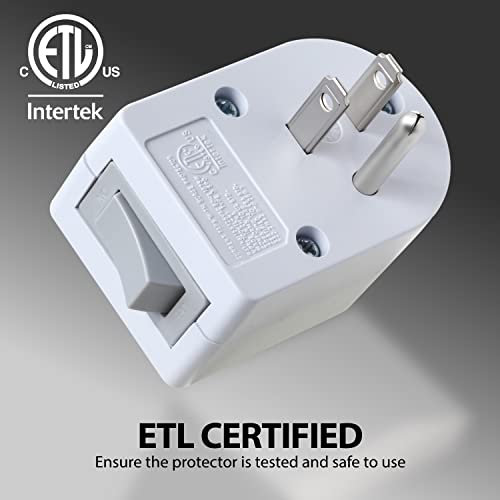 Fosmon Grounded Outlet With ON/Off Switch (2 Pack), 3 Prong Electrical