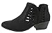 Soda Women's Perforated Cut Out Stacked Block Heel Ankle Booties