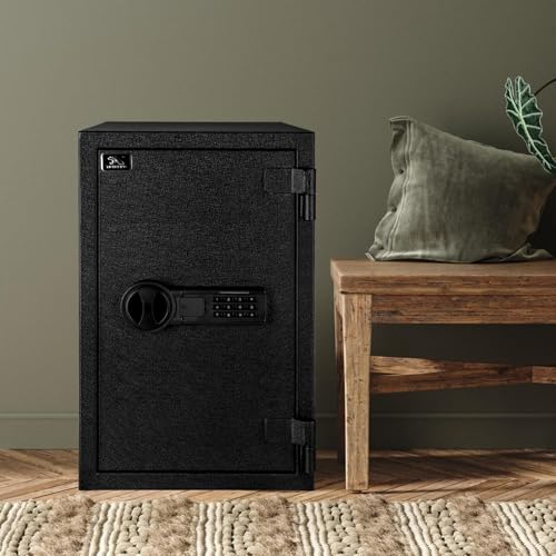 Heavy Duty Large Fireproof Safe, 1.8 Cubic Feet Home Safe Box – Sturdy Steel Digital Safe with Keypad Lock for Home Office Business Use
