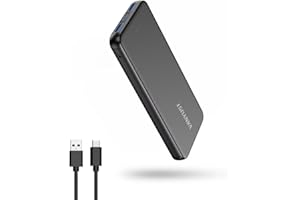 VANYUST Portable Charger, 10000mAh 5V/3A Power Bank, USB-C in&Out Fast Charging Battery Pack, External Powerbank Compatible with iPhone 16 15 14 13 12 Samsung S22 S21 Google iPad etc (Black)