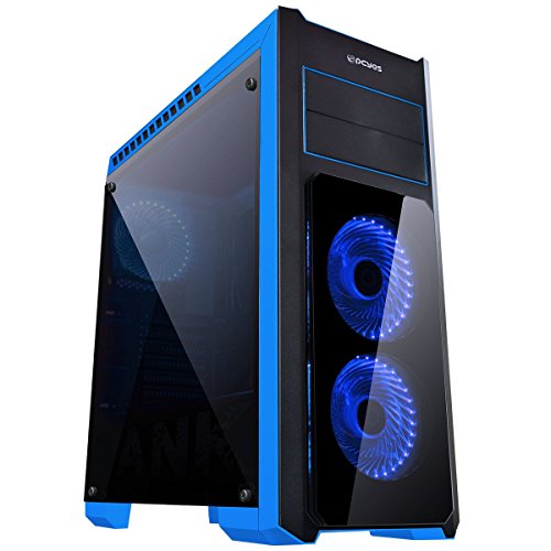 Gabinete Mid Tower Atx 4 Baias Usb 3.0 Azul Tanpaaz3fcvt Pcyes