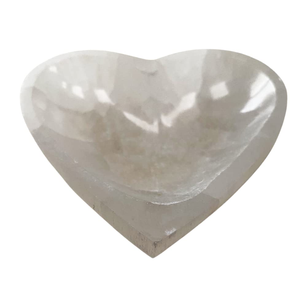 VIE Selenite Heart-Shaped Bowl, 10x10x3cm