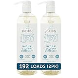 Puracy Natural Liquid Laundry Detergent, 192 Loads, Hypoallergenic, Effective, Fresh Linen, 24 Ounce (2-Pack)