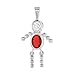 Sterling Silver Birthstone Baby Brat Boy Charm July Ruby Color Cubic Zirconia