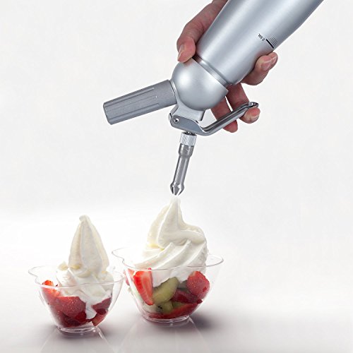 Parateck Whipped Cream Dispenser 1 Pint Cream Whipper 6 Decoration Nozzles 2 Cream Charger Holders Whipping Canister Use Standard 8 Gram N2O Cartridges (Not Include) - Thumbnail 4