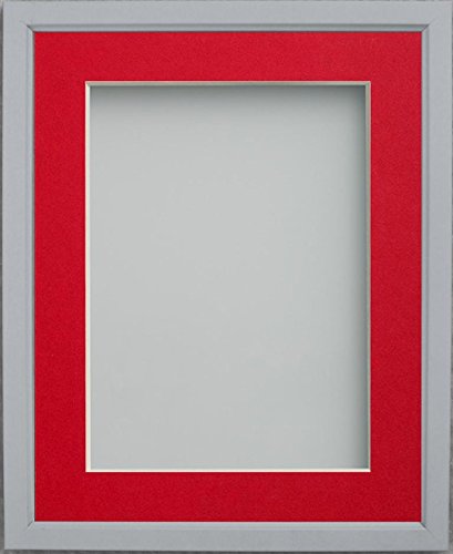 Frame Company Drayton Range 9x7-inch Grey Picture Photo Frame with Red Mount For Image Size 8x6-inch