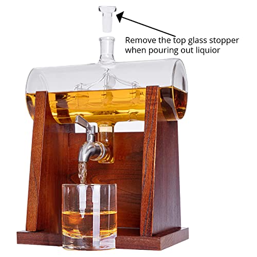 Jillmo Decanter, 1250ml Whiskey Decanter Set with 2 Whiskey Glasses