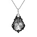 EleQueen 925 Sterling Silver CZ Baroque Drop Pendant Necklace Grey-Black Made with Crystals