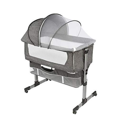 Bedside Sleeper Bedside Crib, Baby 3 in 1 Travel Baby Crib Easy Folding Portable Crib