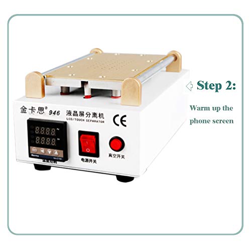 Kaisi Phone Screen Separator Machine, Professional 7-in Cell Phone Screen Repair Tool Touch Screen Digitizer Removal Cell Phone LCD Glass Plate Build-in Pump Vacuum Repair LCD Screen for Smart Mobile - Thumbnail 6