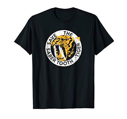 Saber-Tooth Tiger Big Cat Conservation Retro T Shirt Men Women Girls Kids T-Shirt
