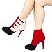 AIWEIYi Womens Patch Color Ankle Buckle Strap Platform High Heels Ankle Boots