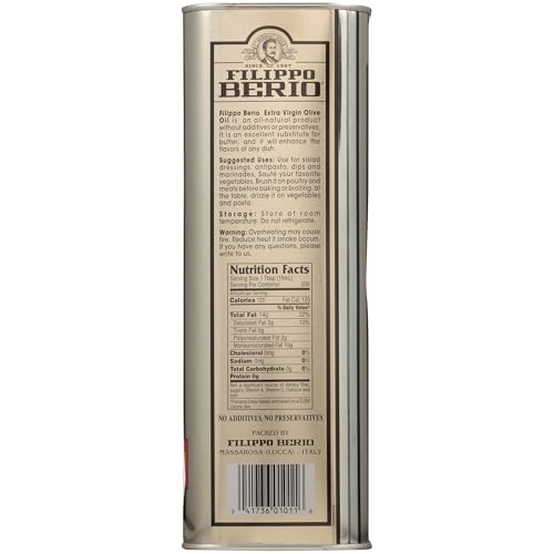 FILIPPO BERIO COLD PRESSED EXTRA VIRGIN OLIVE OIL, 101.4 OUNCE TIN