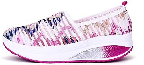 Fashiontown Women's Mesh Platform Walking Shoes Lightweight Slip-on Fitness Work Out Sneaker Shoes