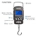 Rockjame Fishing Scale, Hanging Scale, Backlit LCD Screen 110lb/50kg Portable Electronic Digital Postal Hook Luggage Shopping Spring Scale with Measuring Tape, 2 AAA Batteries Included