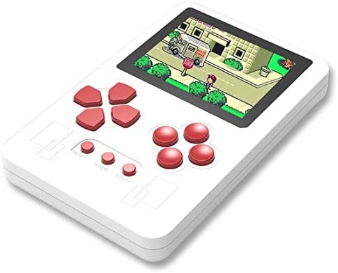 Portable Handheld Game Console Built in 318 Mini Video Games 2.6" Screen Rechargeable Battery Great for Gaming Entertainment Birthday Xmas Present to Adults and Kids (White)