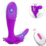 Vibrating Panties Wireless Remote Control Butterfly Vibrator, Wearable G Spot Vibrator for Women,Strong Rechargeable clitorals Stimulator,Panty Vibrator Sex Toy for Women and Couples (Purple)