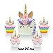 Unicorn Cake Topper and Unicorn Cupcake Toppers