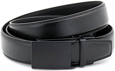 Men's Leather Ratchet Belt with Automatic Click Buckle Comfort Belts for Men (style-2)