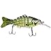 Bass Fishing Lure Swimbait Hard Lures- Rattling Trap Lure with Multi Segments and 2 Trebles Hooks 1/2-Ounce 4.4-Inch(Green)