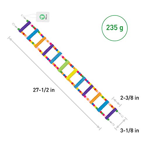 Bird Ladder Parrot Toys, Rough Surface Perch Grinding Nail Cage Accessories Toys for Parakeet Cockatiel Small and Medium Bird