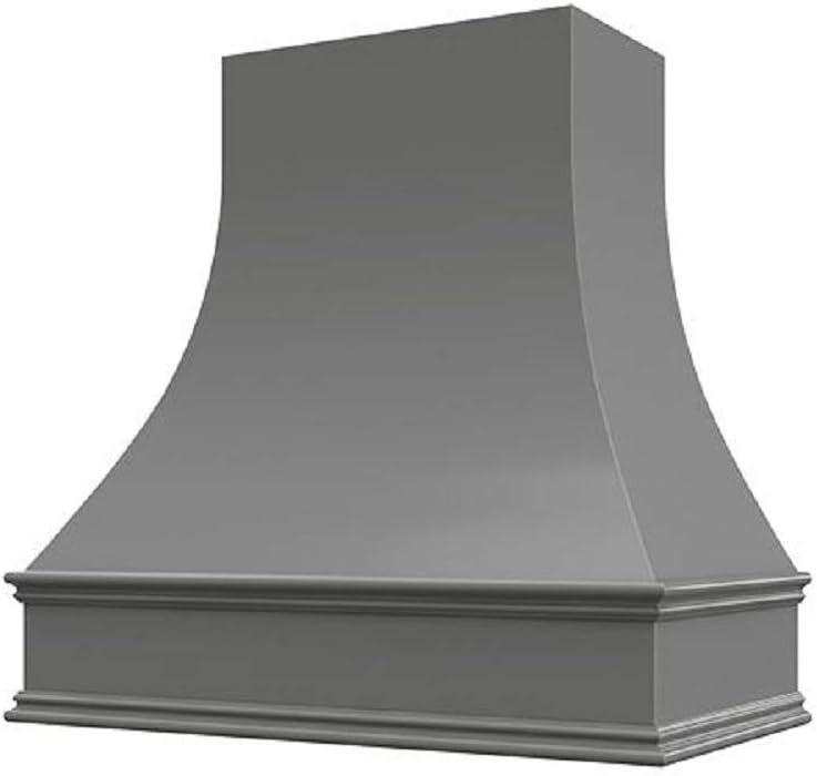 Wholesale Wood Hoods Curved Style Hood Wooden Chimney Range Wall Mounted for Kitchen with 22" Depth - 36"W × 48"H - Black