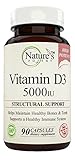 Nature's Potent - Vitamin D-3 5000 IU, (High Potency) No-GMO Supplement, Helps Maintain Healthy Bones and Teeth, 90 Capsules