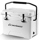 EchoSmile Ice Chest Rotomolded Cooler Box（Up to 5 Day, Portable Beach Cooler with Durable Handles, Ice Box for Dry Ice, Great Gift for Outdoor Golf, Camping, Picnic, Sea Fishing