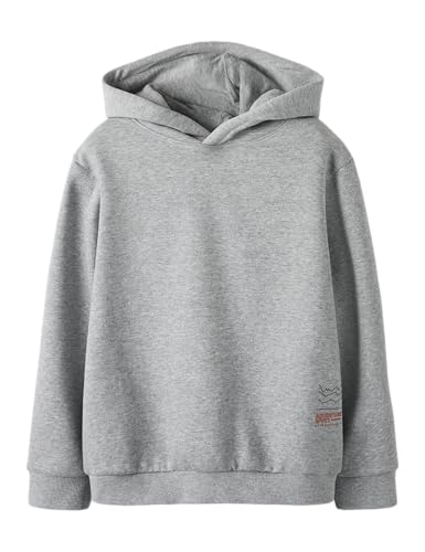 NAME IT Jungen Nkmkikolai Ls Nreg Hood SWE Bru Wh Box, Grey Melange, 116 cm