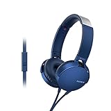 Sony Extra Bass MDR-XB550AP On-Ear Headphones with Mic (Blue)