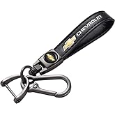 BFIVEANTE leather car keychain set for Chevrolet men and women family present keychain key ring lanyard accessories (black)