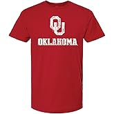 Red & West NCAA Men's Oklahoma Sooners Cotton T-Shirt with Vintage Block Letters Logo-Crimson
