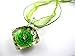 BRCbeads Lampwork Glass Crystal Flower Square Shape 5 Assorted Colors (Peridot/Aquamarine/Sapphire/Vintage Rose/Pink) Murano Floral Glass Handcraft Pendant 5pcs per Bag for Necklace Making