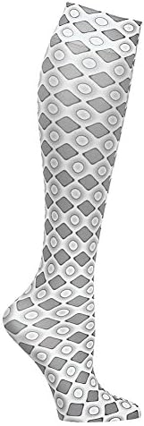 Women's Celeste Stein Printed Moderate Compression Knee High Stockings - Grey Diamonds