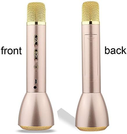 Portable Wireless Karaoke Microphone,Mini Handheld Cellphone Karaoke Player Built-in Bluetooth Speaker,Karaoke MIC Machine By PUNICOK (golden)