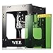 WER Laser Engraver Printer, Upgrated Version 1500mW Portable Household Art Craft DIY Mini Engraving Printing USB Wireless Bluetooth4.0 for iOS/Android/Windows PC with Alloy Shell Frame
