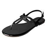 Sandalup Women's Dress Braided Strap Flat Sandals