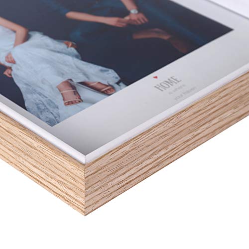 Shirly 8x10 Picture Frame Woodgrain 8x10 Frames for Tabletop Display Wall Mounting Decor 2 Pack Wood