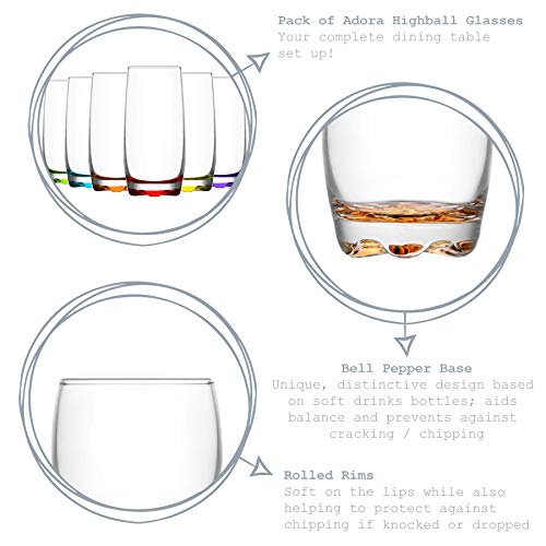 Lav Adora - Highball-Cocktailgläser - Regenbogenfarben - 390 ml - 12 Gläser – Bild 2