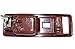 PT Auto Warehouse HO-2380ML-FL - Inside Interior Inner Door Handle, Red Housing with Chrome Lever - with Power Lock Hole, 2-Door Coupe, Driver Side