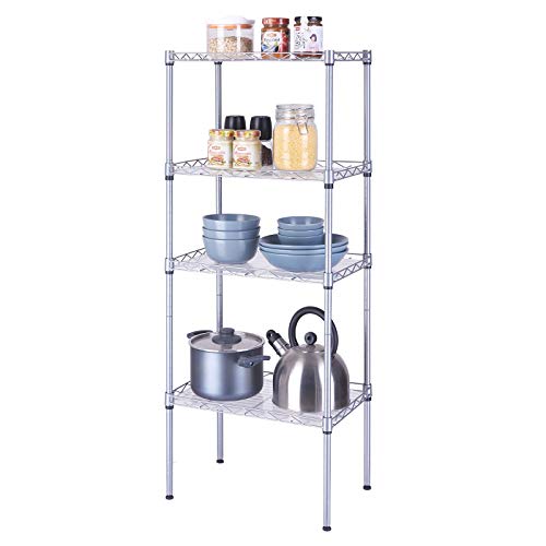 SINGAYE 4 Tier Shelf Adjustable Storage Shelf 350LBS Load Capacity Metal Storage Rack 17.32”L X 11.41”W X43.3” H