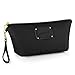 CHICECO Designer Wristlet Clutch Purse Makeup Bag with Quilted Base - Black