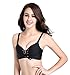 CHAOSHUO Womens Girls Cleavage Drawstring Bras Ph Up Wirefree Comfortable(Black, 30A)