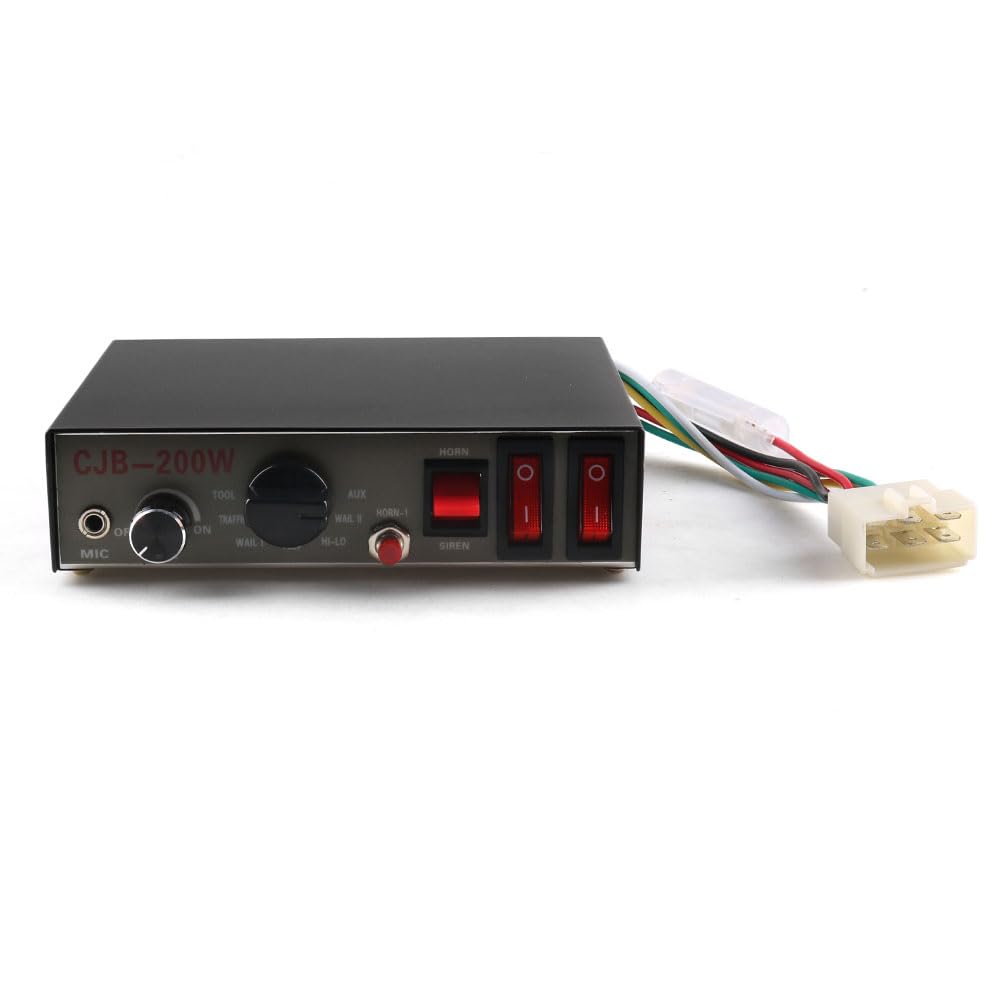 12V 200W 9 Tones Loud Car Warning Alarm Police Siren Horn Speaker PA with Handheld Microphone System for Truck,Police,Vehicles,Car,SUV,ATV,Ambulance