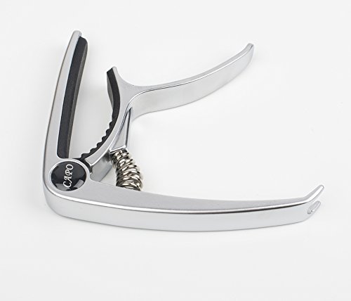 ZEALUX Multifunctional Guitar Capo for Guitars, Ukulele, Banjo, Mandolin, Bass. Ultra Lightweight Aluminum Metal for 4 & 6 & 12 String Instruments - Premium Accessories (Sliver) - Thumbnail 4