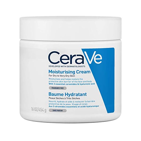CeraVe-Moisturising-Cream-454-g16-oz-Daily-Face-Body-Hand-Moisturiser-for-Instant-Long-Lasting-Hydration CeraVe Moisturising Cream for Dry to Very Dry Skin 454g with Hyaluronic Acid & 3 Essential Ceramides