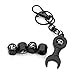 INCART Universal Stainless Steel (4pcs) Car Tire Valve Stem Air Caps Cover + (1pcs) Wrench Keychain for Lexus Black